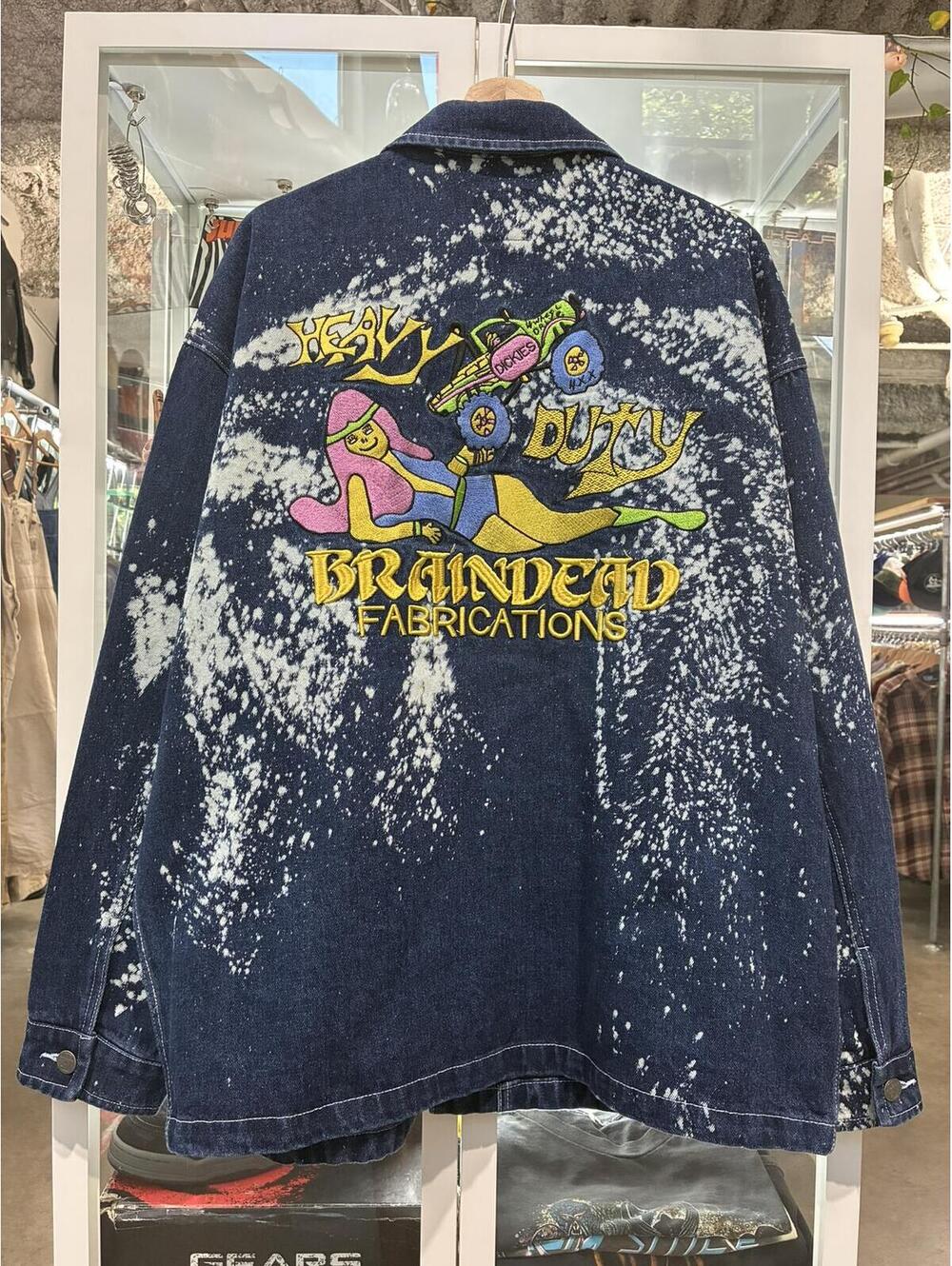 brain dead dickies denim chore work coat L 28x30